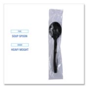 Picture of Boardwalk® Heavyweight Wrapped Polypropylene Cutlery, Soup Spoon, Black, 1000/Carton
