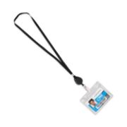 Picture of Advantus Lanyards with Retractable ID Reels, Clip Style, 34" Long, Black, 12/Carton