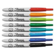 Picture of Sharpie® Retractable Permanent Marker, Ultra Fine Tip, Assorted Colors, 8/Set
