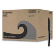Picture of Boardwalk® Heavyweight Wrapped Polystyrene Cutlery, Knife, Black, 1000/Carton