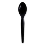 Picture of Boardwalk® Heavyweight Wrapped Polystyrene Cutlery, Teaspoon, Black, 1000/Carton