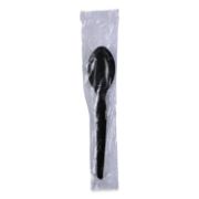Picture of Boardwalk® Heavyweight Wrapped Polystyrene Cutlery, Teaspoon, Black, 1000/Carton