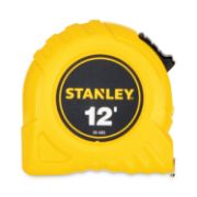 Picture of Stanley Bostitch® Power Return Tape Measure w/Belt Clip, 1/2" x 12ft, Yellow