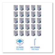 Picture of Boardwalk® Jumbo Straws, 7 3/4", Plastic, Red w/White Stripe, 500/Pack, 24 Pack/Carton