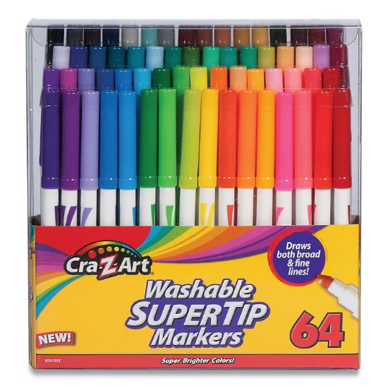 Picture of Cra-Z-Art® Washable SuperTip Markers, Broad/Fine Bullet Tip, Assorted Colors, 64/Set