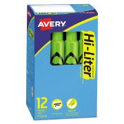 Picture of Avery® HI-LITER Desk-Style Highlighter, Chisel Tip, Fluorescent Green Ink, Dozen