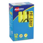 Picture of Avery® HI-LITER Desk-Style Highlighter, Chisel Tip, Fluorescent Yellow Ink, Dozen