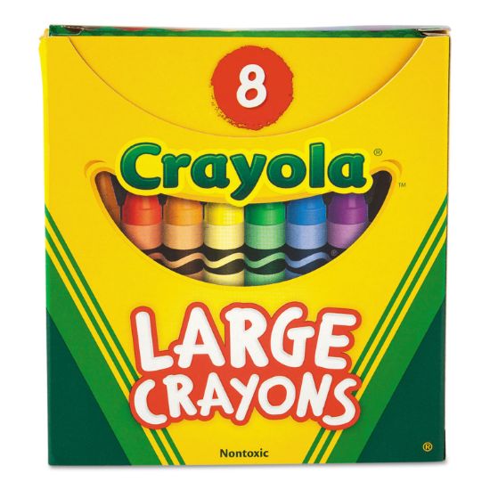 Picture of Crayola® Large Crayons, Tuck Box, 8 Colors/Box