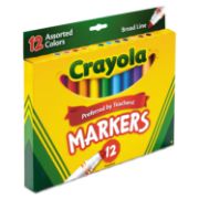 Picture of Crayola® Non-Washable Markers, Broad Point, Assorted Colors, 12/Set