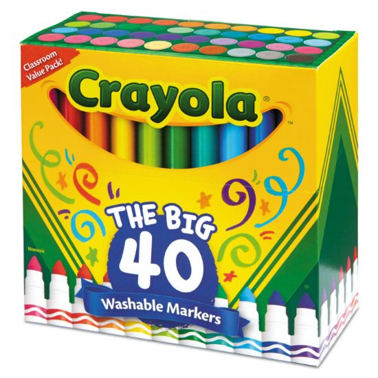 Picture of Crayola® Washable Markers, Broad Point, Assorted Classic Colors, 40/Set