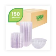 Picture of Eco-Products® Renewable & Compostable Salad Bowls w/ Lids - 32oz., 50/PK, 3 PK/CT