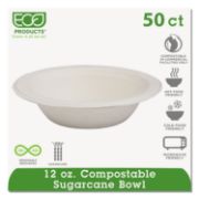 Picture of Eco-Products® Renewable & Compostable Sugarcane Bowls - 12oz., 50/PK