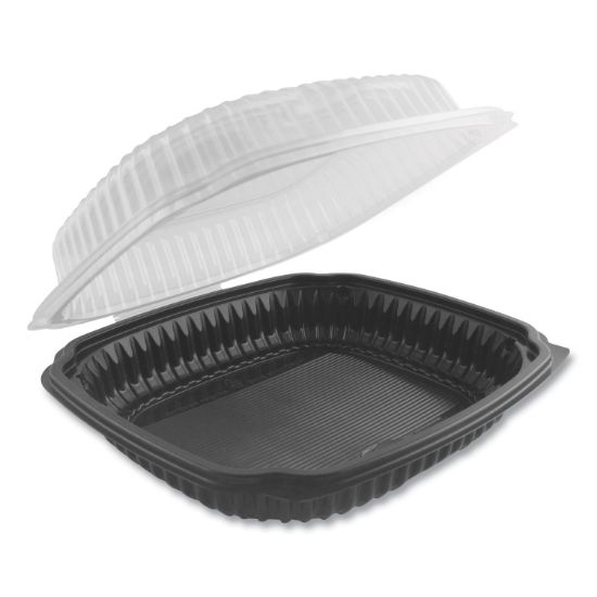 Picture of CULINARY LITES MICROWAVABLE CONTAINER, 47.5 OZ, 10.56 X 9.98 X 3.18, CLEAR/BLACK