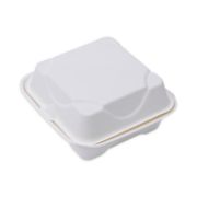 Picture of Eco-Products® Renewable & Compostable Sugarcane Clamshells - 6" x 6" x 3", 50/PK, 10 PK/CT