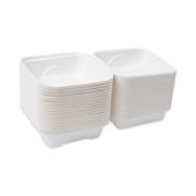 Picture of Eco-Products® Renewable & Compostable Sugarcane Clamshells - 6" x 6" x 3", 50/PK, 10 PK/CT