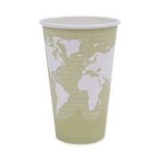 Picture of Eco-Products® World Art Renewable/Compostable Hot Cups, 16 oz, Moss, 50/Pack