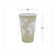 Picture of Eco-Products® World Art Renewable/Compostable Hot Cups, 16 oz, Moss, 50/Pack