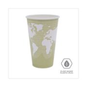Picture of Eco-Products® World Art Renewable/Compostable Hot Cups, 16 oz, Moss, 50/Pack