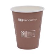 Picture of Eco-Products® World Art Renewable/Compostable Hot Cups, 8 oz, Plum, 50/Pack, 10 Pack/Carton