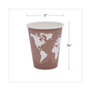 Picture of Eco-Products® World Art Renewable/Compostable Hot Cups, 8 oz, Plum, 50/Pack, 10 Pack/Carton