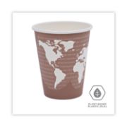 Picture of Eco-Products® World Art Renewable/Compostable Hot Cups, 8 oz, Plum, 50/Pack, 10 Pack/Carton