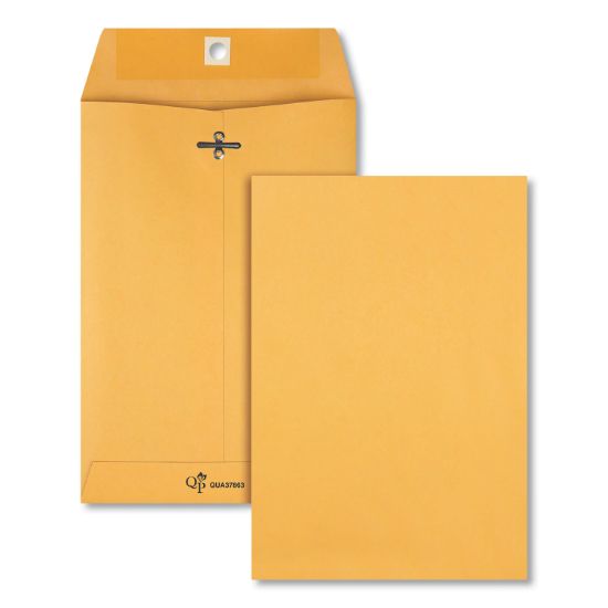 Picture of Quality Park™ Clasp Envelope, 6 1/2 x 9 1/2, 28lb, Brown Kraft, 100/Box