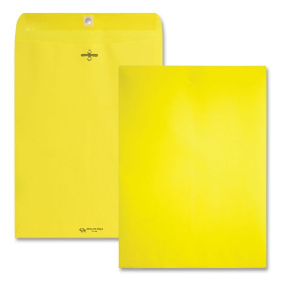 Picture of Quality Park™ Fashion Color Clasp Envelope, 9 x 12, 28lb, Yellow, 10/Pack