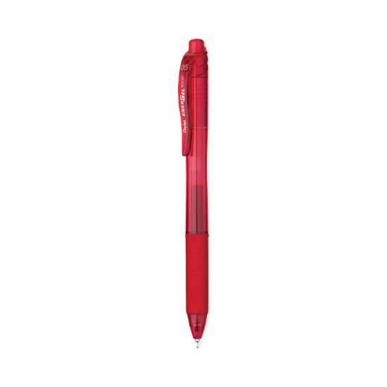 Picture of Pentel® EnerGel-X Retractable Roller Gel Pen, .5mm, Red Barrel/Ink, Dozen