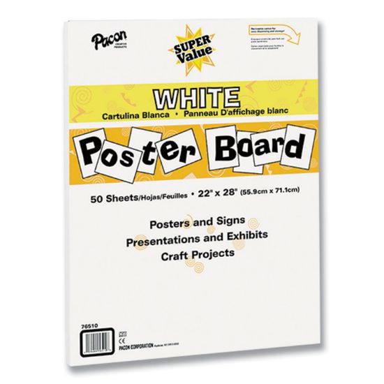 Picture of Pacon® Super Value Posterboard, 22 x 28, White, 50/Carton