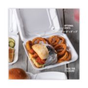 Picture of Pactiv Foam Hinged Lid Containers, White, 8.14 x 8.42, 1-Compartment, 150/Carton