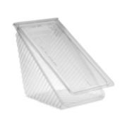 Picture of Pactiv Hinged Lid Sandwich Wedges, Plastic, Clear, 6 1/2 x 3 x 3 1/4, 85/PK, 3 PK/CT