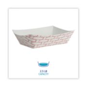 Picture of Boardwalk® Paper Food Baskets, 2.5lb Capacity, Red/White, 500/Carton