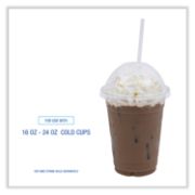 Picture of Boardwalk® PET Cold Cup Dome Lids, Fits 16-24 oz Plastic Cups, Clear, 2500/Carton