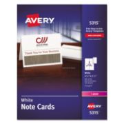 Picture of Avery® Note Cards, Laser Printer, 4 1/4 x 5 1/2, Uncoated White, 60/Pack with Envelopes