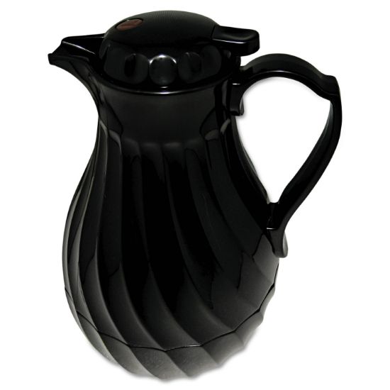 Picture of Hormel Poly Lined Carafe, Swirl Design, 40oz Capacity, Black