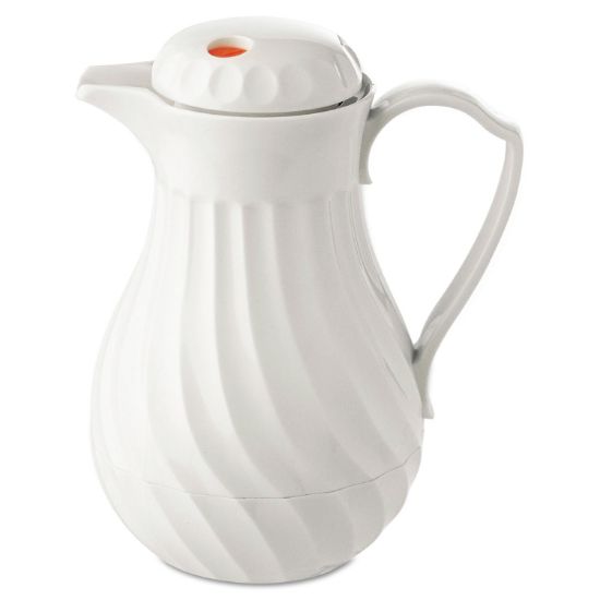 Picture of Hormel Poly Lined Carafe, Swirl Design, 40oz Capacity, White