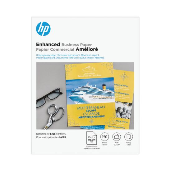 Picture of HP Color Laser Brochure Paper, 97 Brightness, 40lb, 8-1/2 x 11, White, 150 Shts/Pk