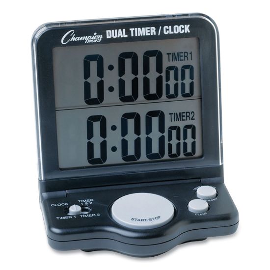 Picture of Champion Sports Dual Timer/Clock w/Jumbo Display, LCD, 3 1/2 x 1 x 4 1/2