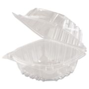 Picture of Dart® ClearSeal Hinged-Lid Plastic Containers, 6 x 5 4/5 x 3, Clear, 500/Carton