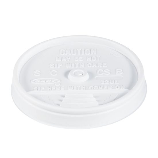 Picture of Dart® Sip-Through Lids For 10, 12, 14 oz Foam Cups, Plastic, White, 1000/Carton