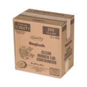 Picture of Dart® StayLock Clear Hinged Lid Containers, 5.4 x 9 x 3.5, Clear, 250/Carton