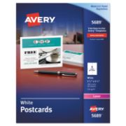 Picture of Avery® Postcards for Laser Printers, 4 1/4 x 5 1/2, Uncoated White, 4/Sheet, 200/Box