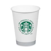 Picture of Starbucks® Hot Cups, 12oz, White with Green Logo, 1000/Carton