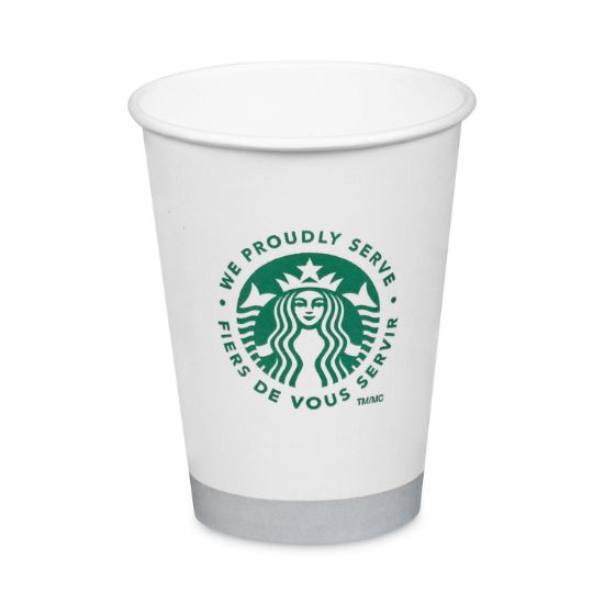Picture of Starbucks® Hot Cups, 12oz, White with Green Logo, 1000/Carton