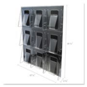 Picture of deflecto® Multi-Pocket Wall-Mount Literature Systems, 27 1/2w x 35 5/8h, Clear/Black