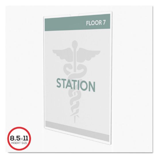 Picture of deflecto® Superior Image Cubicle Sign Holder, 8 1/2 x 11 Insert, Clear