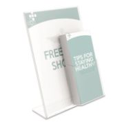 Picture of deflecto® Superior Image Sign Holder With Pocket, 9w x 4 1/2d X 10 3/4h, Clear