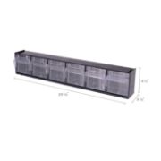 Picture of deflecto® Tilt Bin Plastic Storage System w/6 Bins, 23 5/8 x 3 5/8 x 4 1/2, Black