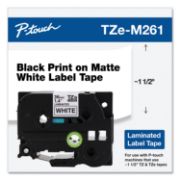 Picture of TZE STANDARD ADHESIVE LAMINATED LABELING TAPE, 1.4" X 26.2 FT, BLACK ON MATTE WH