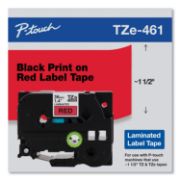 Picture of TZE STANDARD ADHESIVE LAMINATED LABELING TAPE, 1.4" X 26.2 FT, BLACK ON RED